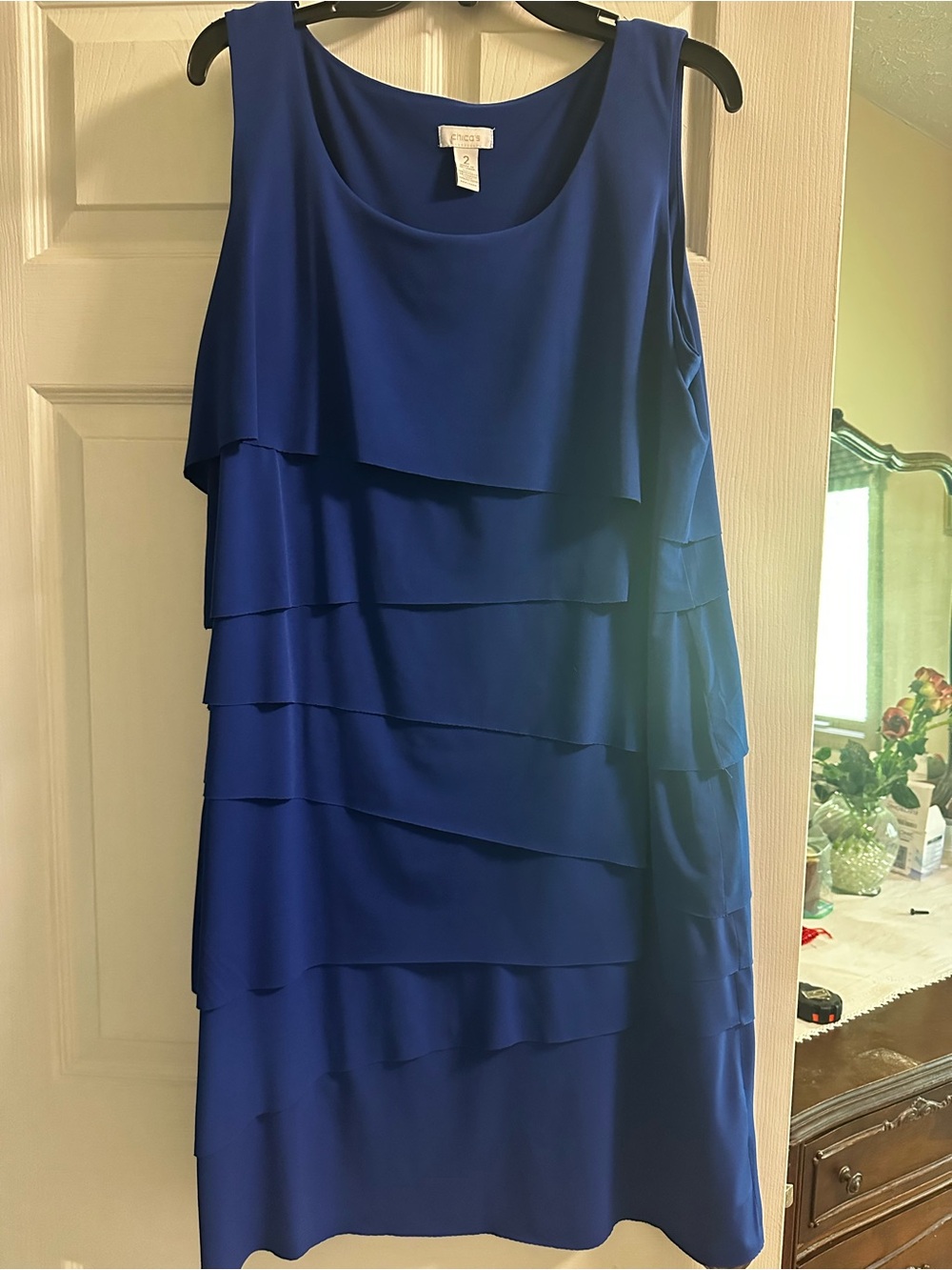 Chico's Navy Blue Sleeveless Scoop Neck Dress